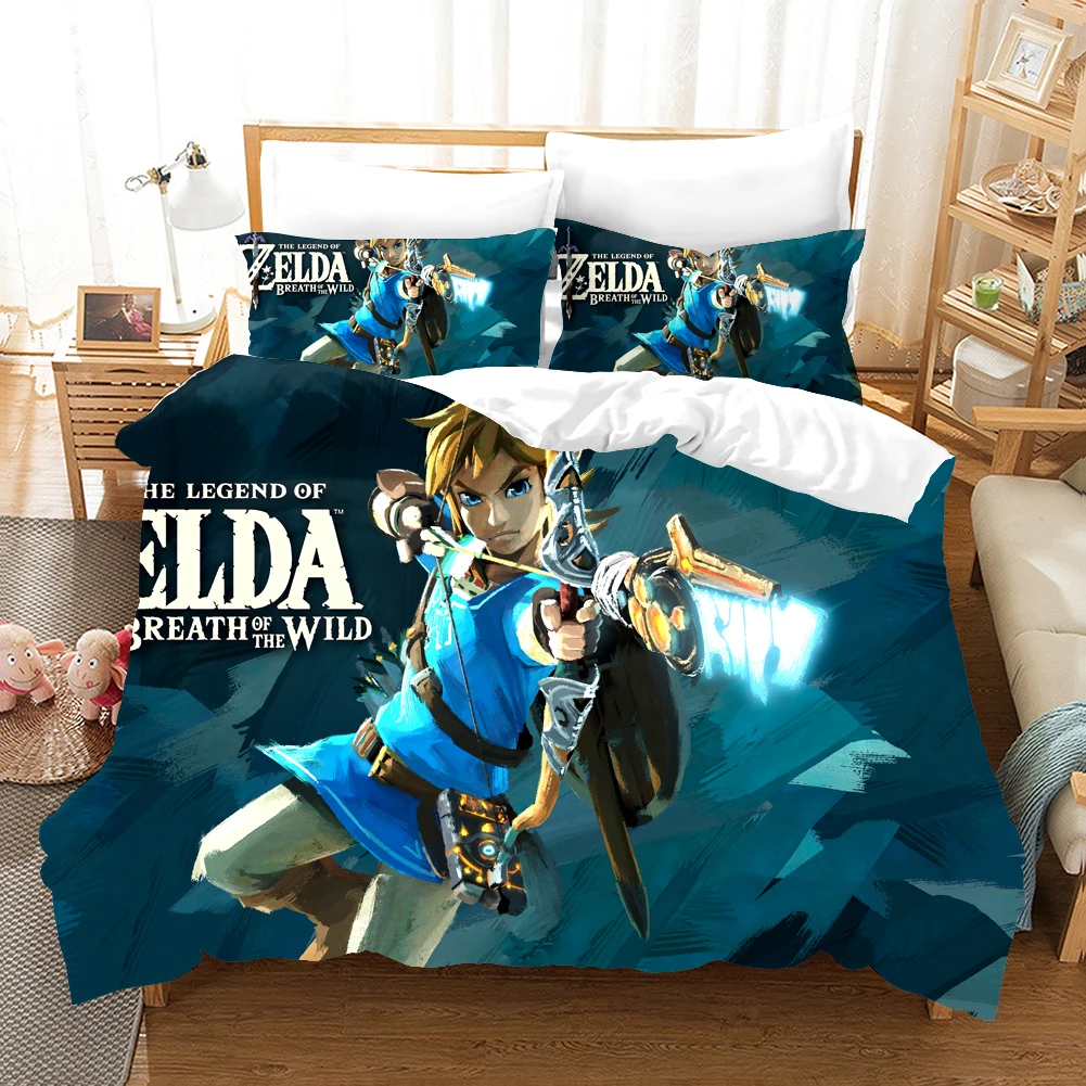 

Zeldas Series 3D Switch Game Bedding Set Cartoon Kids Duvet Cover Set Pillowcase Queen King Double Bed Home Dropshipping