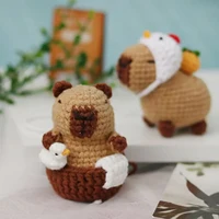 Capybara crochet Kit, Cute Animal Crochet Kit set, Christmas Gift, Crochet kit for Beginners, Crochet Kit for craft lovers, 3