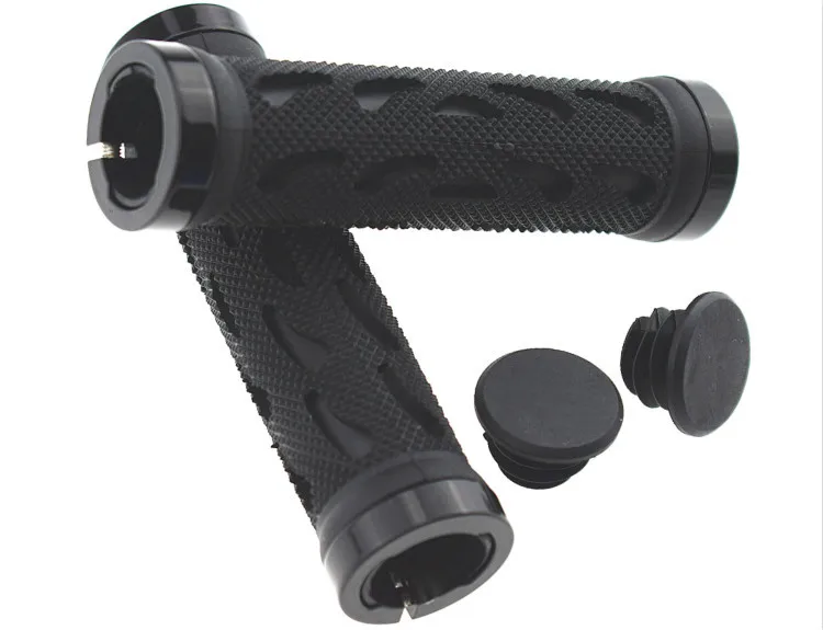 Double Lockon Bicycle Handlebar Grips Fixed Gear Antiskid Rubber Grip