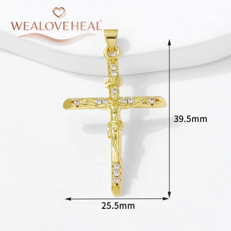 18K vergoldetes Messing Metall Zirkonia Sonne / Kreuz / Hufeisen / Chilischote / Flügel Anhänger Charms zur Schmuckherstellung – Detail 26
