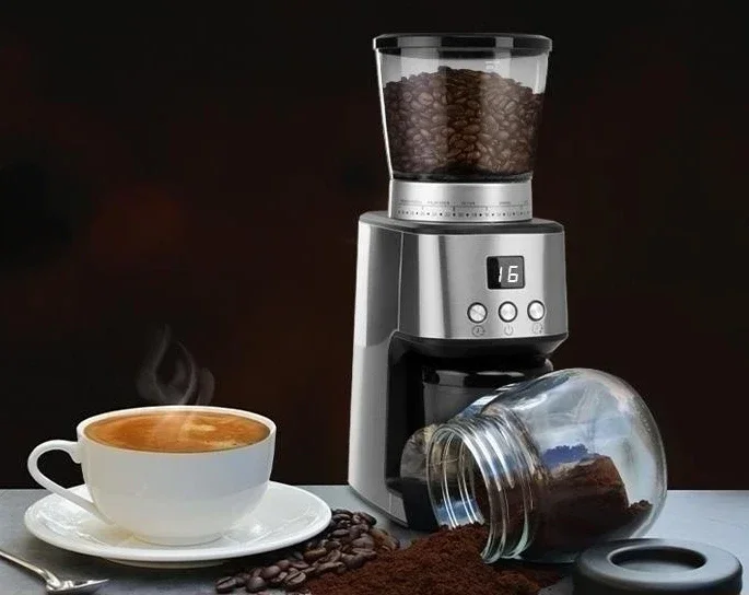 

Household grinder with conical grinding wheel for coffee, electric powder, Italian coffee grinder, adjustable cup diameter