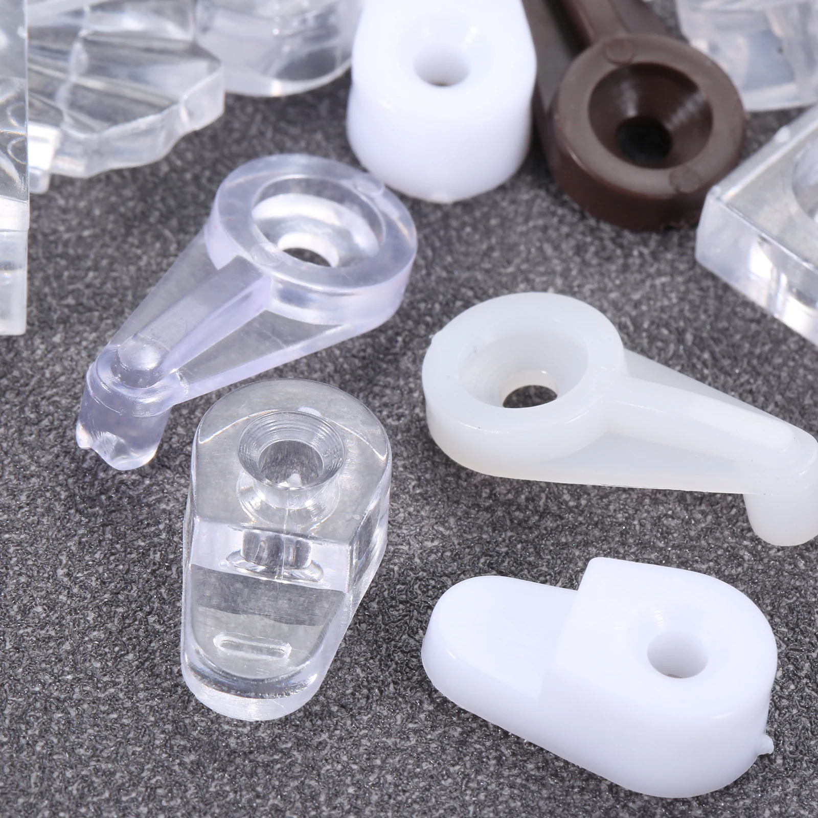 20Pcs Plastic Glass Retainer Panel Fixing Clips Mirror Holder Clips Clamp for Display Cabinet Door Bathroom Mirror Shelf Support