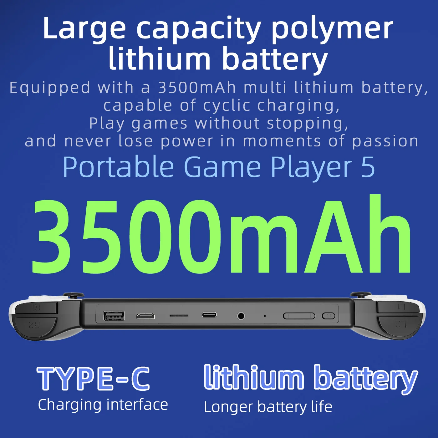 For PSP 7Inch Portable Handheld Game Console HC8000 Retro Handheld Game Console 64G P5 Arcade Dual Controller Joystick Player