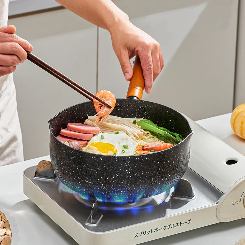 Stainless Steel Stock Pot Stainless Steel Soup Pot Multifunctional Snow Pot Non-Stick Pan Stainless Steel Milk Pot Kitchen Utensils Cookware Saucepan