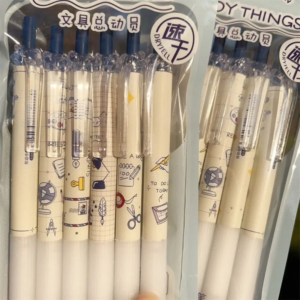 

6PCS Cute Black Color Ink Student Gift Soft Touch Writing Tool Gel Pen Neutral Pen Ballpoint Pen