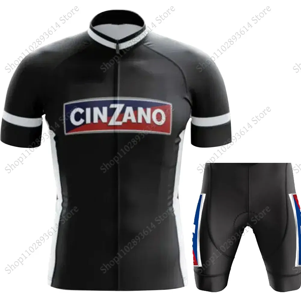 Cinzano-Italy Drink Beer Cycling Jersey Set Short Sleeve Clothing Mens Road Bike Shirts Suit Bicycle Bib Shorts MTB Maillot