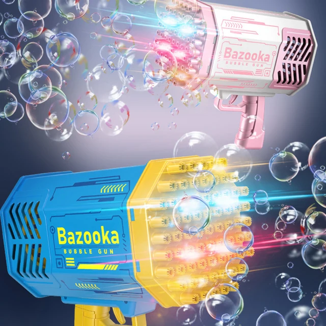 Electric Bubble Gun Rocket Soap Bubbles Machine Gun Automatic Blower With Light Luminous Outdoor Toys Gifts For Children Kids 3