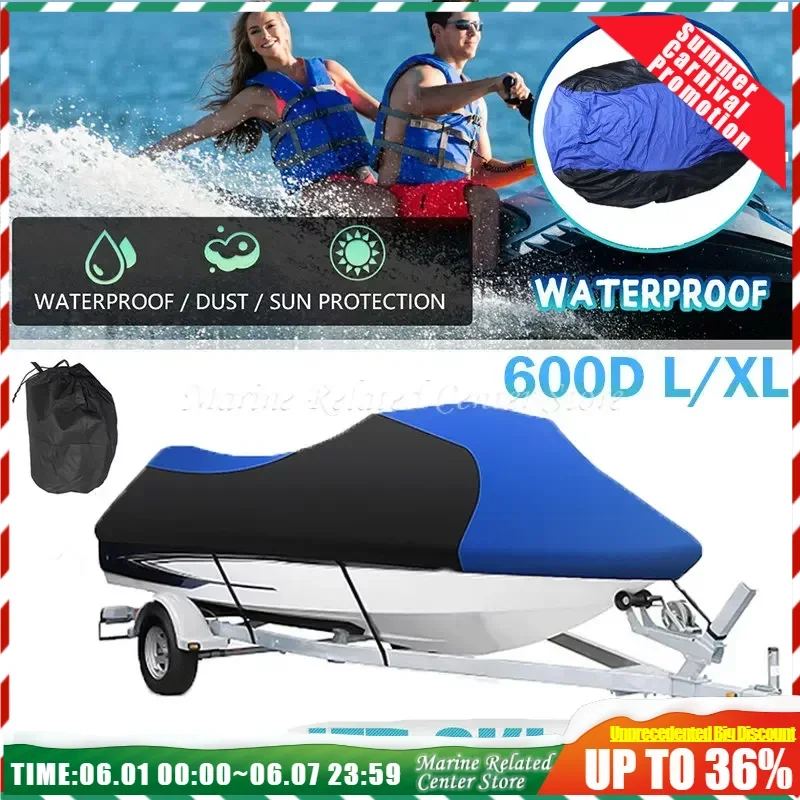

For Yamaha WaveRunner EXR VX Cruiser For Sea Doo GTI 600D Jet Ski Motorboat Trailerable Cover Waterproof Motor Boat Cover L / XL