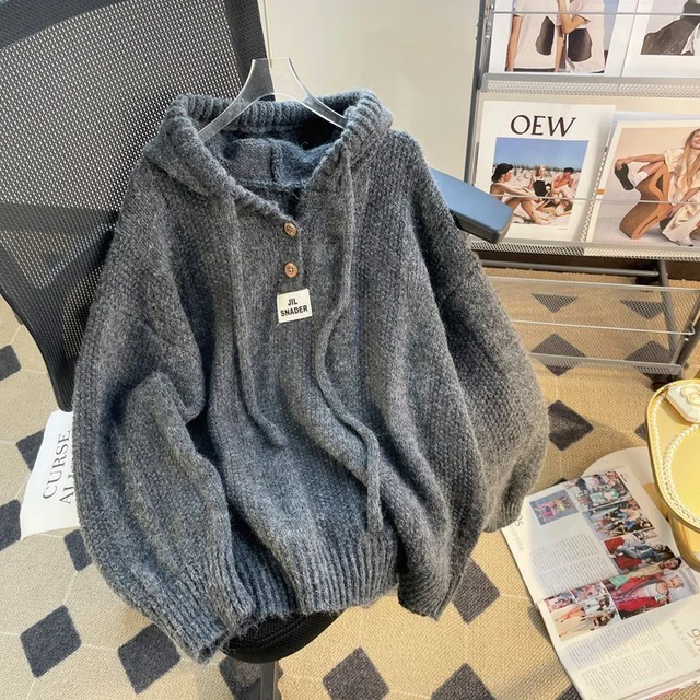 パーカー KNITTED LONGSLEEVE HOODED TOP レディース 41STEnb9VEL.