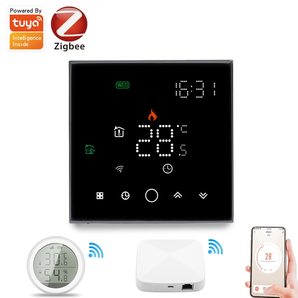 Tuya ZigBee Smart Thermostat Temperature Controller Hub Required  Water/Electric floor Heating Water/Gas Boiler Smart Life - AliExpress