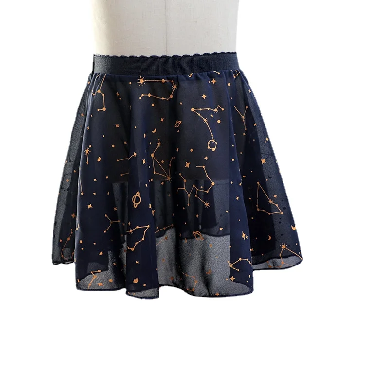 

Girls Ballet Skirts Kids Dance Tulle Skirt Gymnasticst Skirts Starry Sky Print Tutu Stage Wear Mini Dance Skirt Ballet Skirts