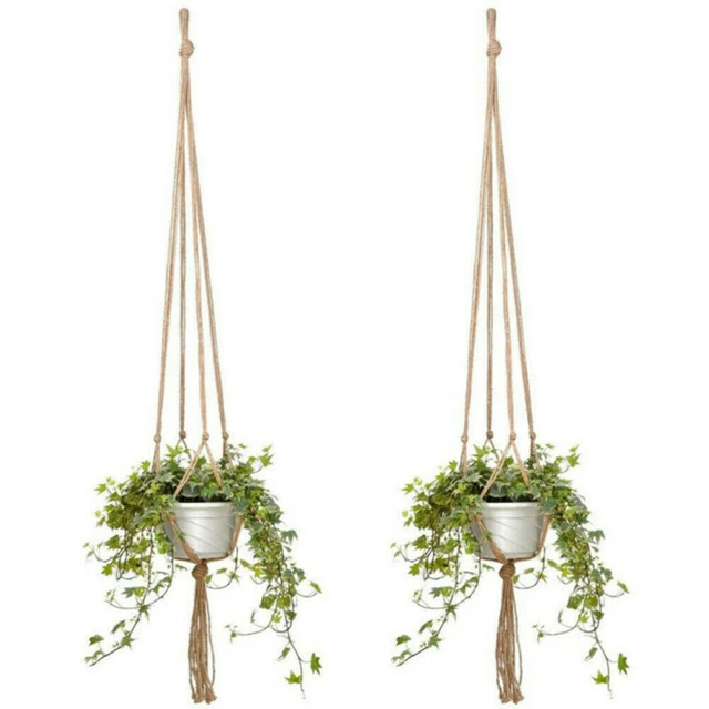 6x Macrame Handmade Plant Hanger Baskets-Holder Balcony Hanging Decoration Vintage Flower Pot Holder Rope Home Garden Supplies 2