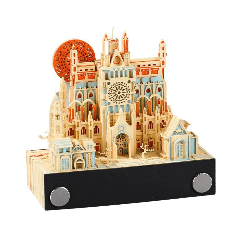 

Magic Castle 3D Notepad Memo Pad Creative Hand-tear Paper Carving Crafts Home Office Desktop Decorations Ornaments Student Gifts