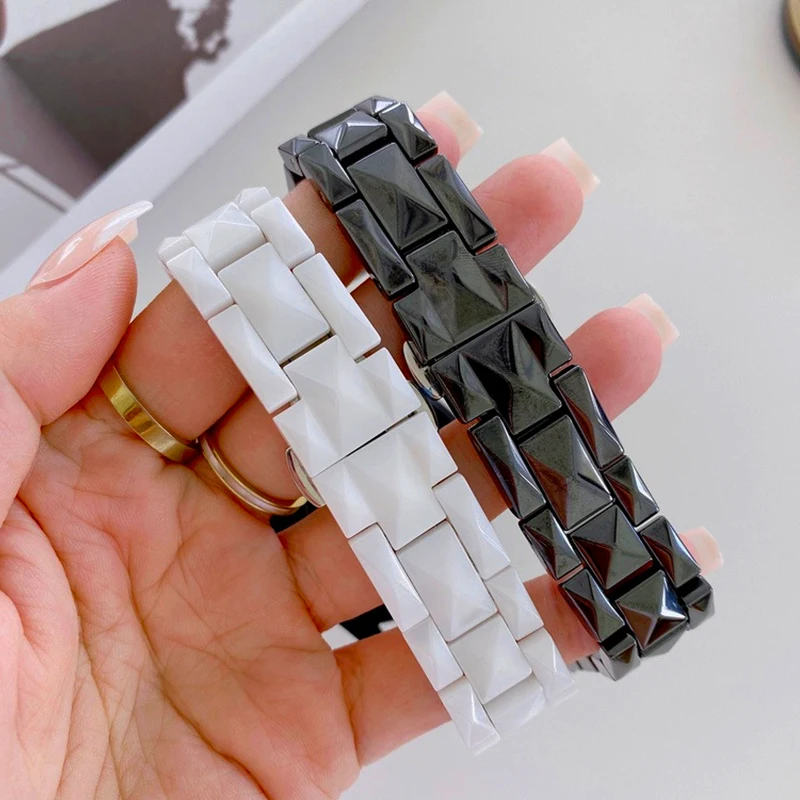 Cinturino In Ceramica Per Huawei Gt 3/Gt2/Gt 2 Pro Diamond Ceramic Fashion Watch Chain Per Samsung Galaxy Watch 6 5 4 5Pro Active