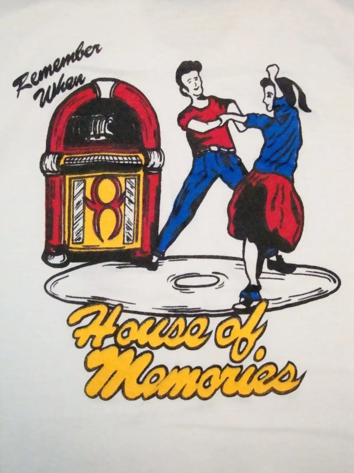 Vintage House Of Memories Jukebox Vinyl Dancing Rock N Roll Thin T Shirt S