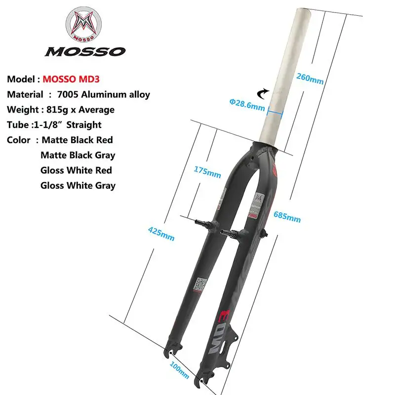 BUCKLOS 26 29in Mountain Bike Fork Super Light 11/8, 41 OFF