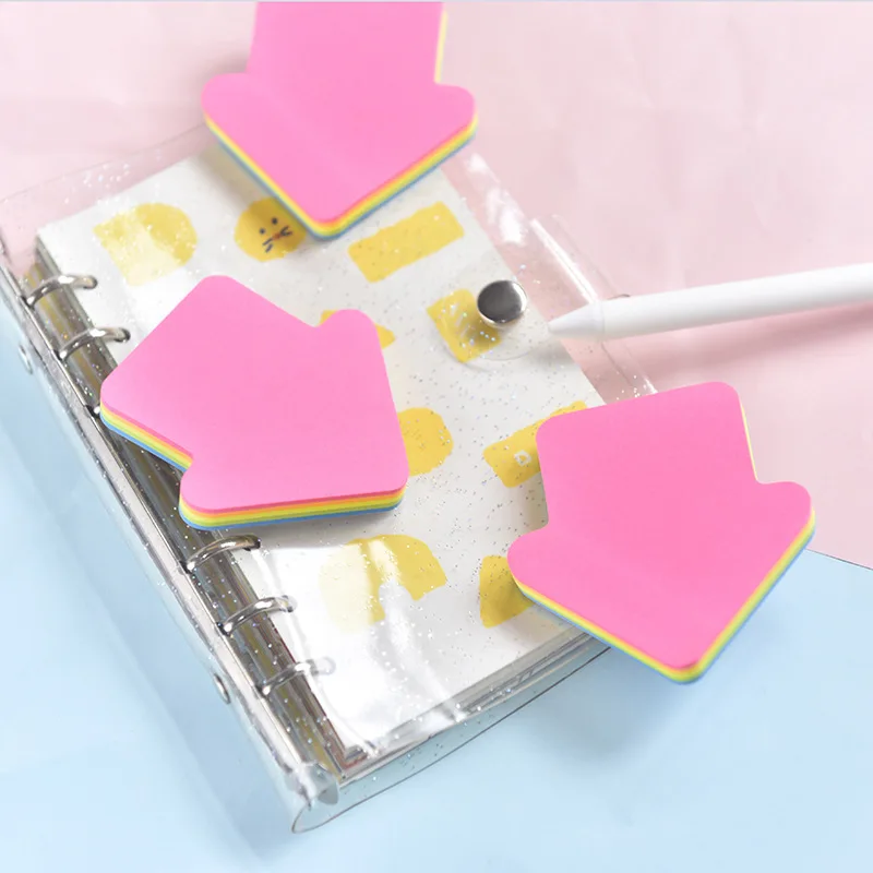 100 sheets Colorful Sticky Notes Self Sticky Post Notes Heart Arrow Creative Notepads Planner Sticker For Office School Supplies 3