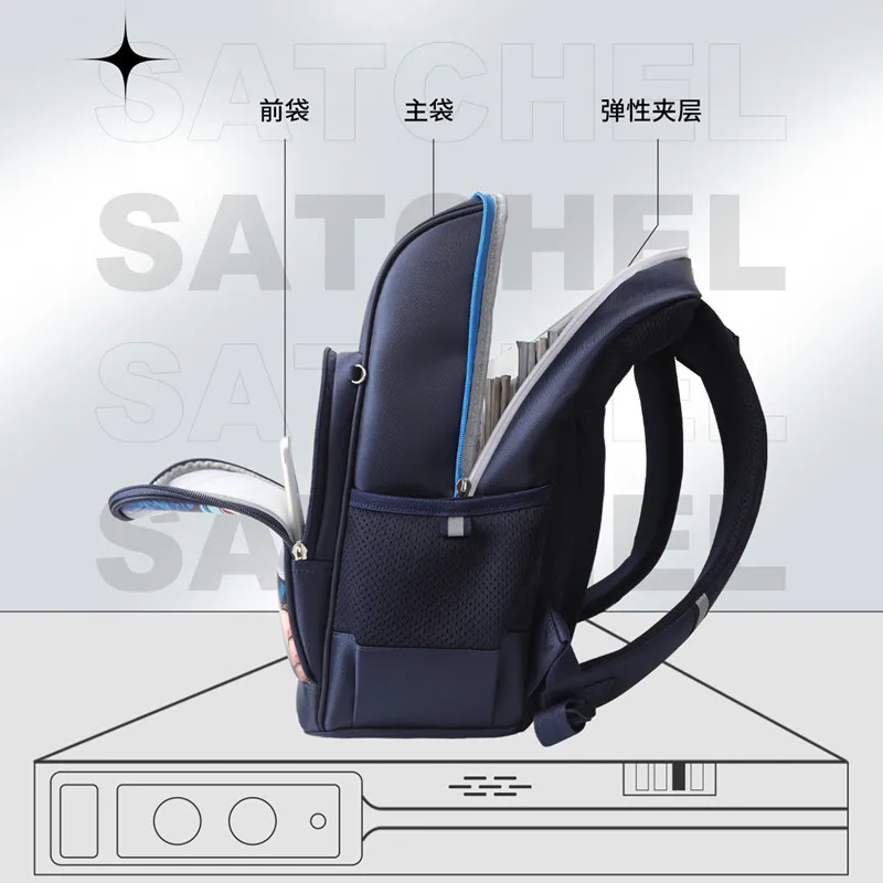 Genuine Disney New School Bags For Boys Primary Student Shoulder Orthopedic Backpack Spider Iron Man Captain America Mochilas