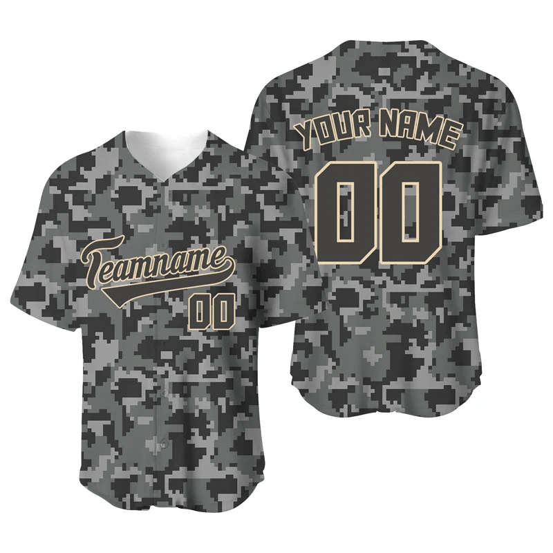 Veterans Day Camo Baseball Jersey Shirts Mens Sublimation Blanks Team/Name T-Shirt Sport Uniform Hombre Sportwear