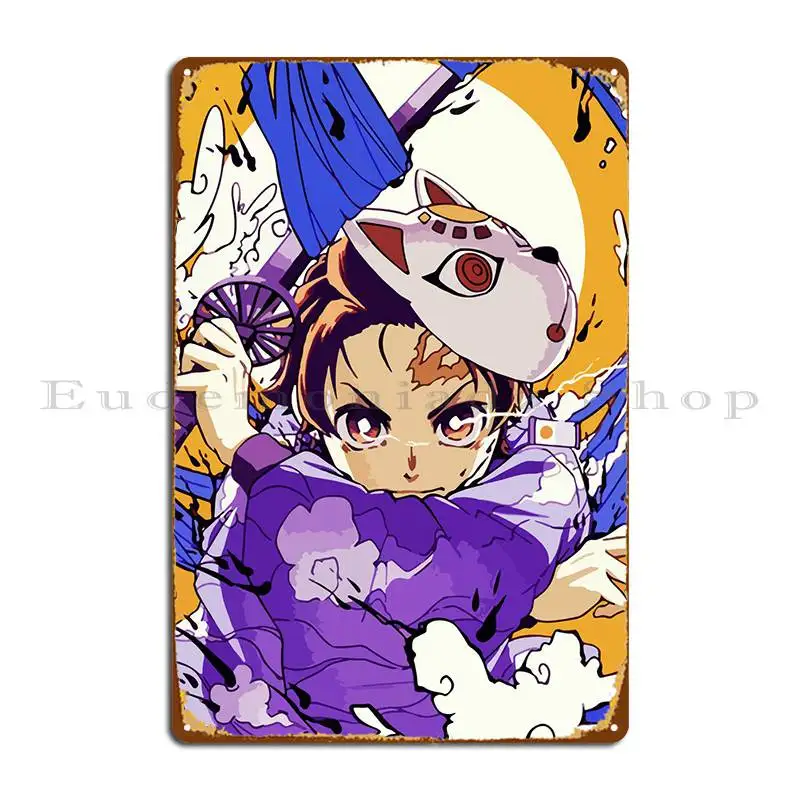 Demon Slayer Metal Sign Home Iron Wall Decor Plates Cinema Tin Sign Poster