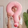 50cm Question Mark Plush Capybara Pillow Stuffed Brown Pink Cartoon Animal Head Neck Support Pillow Nap Plushie Gift 3