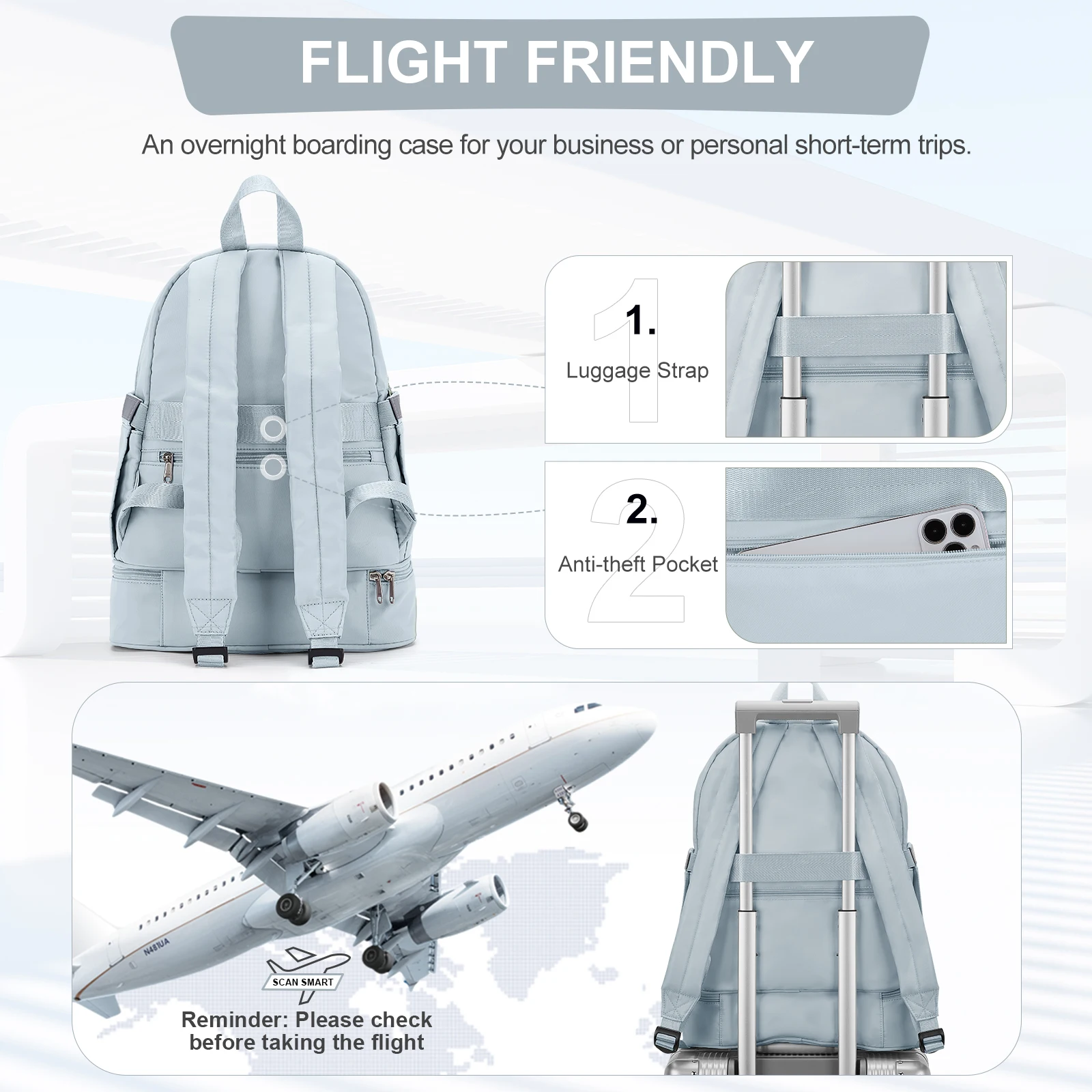 Fashion Women's Laptop Backpack, Versatile Large Capacity Outdoor Travel Functional Daypack, Sports Gym Bag Casual Work Rucksack