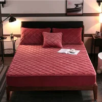 Plush Thicken Quilted Mattress Cover Warm Soft Crystal Cotton Bedsheet  Quilted Bed Fitted Sheet (Need order pillowcases) 1