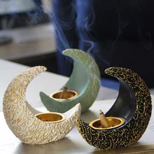 

Middle East Arabian Ramadan Crescent Resin Censer Ancient Elegant European Style Desktop Decorative Incense Burner 2021 New
