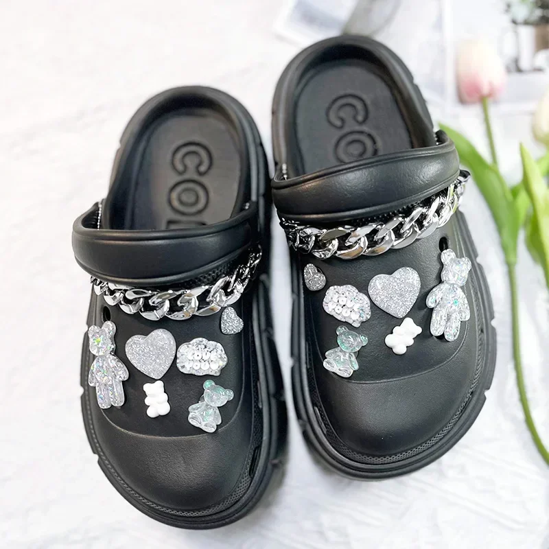Women Clogs DIY Slip-on Comfort Sandals Fashion Beach Thick Platform Sides For Girls  Comfortable Soft EVA Garden Shoes 4