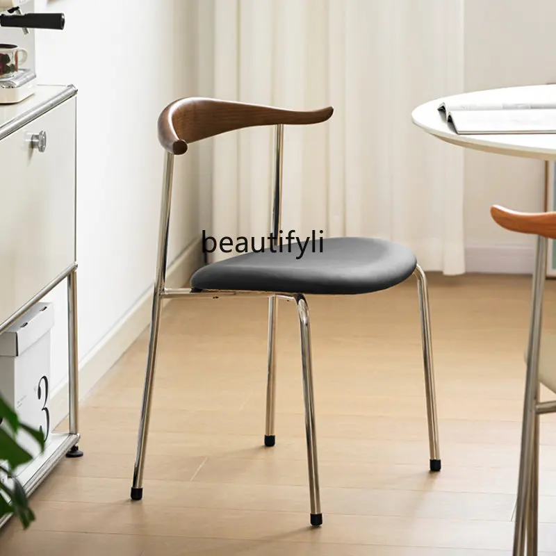 

Nordic Creative Dining Chair Designer Italian Simple Home White Chair Iron Armchair