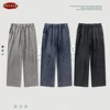 ZODF Retro 2024 Spring Men Washed Cotton Straight Pants Unisex Casual 330gsm Distressed Loose Trousers Brand Clothes HY0830 5