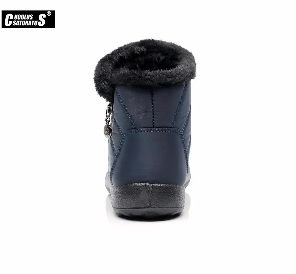 Cuculus Plus size 35-43 winter new snow boots female tube thick plush waterproof cotton boots side zipper women 1363