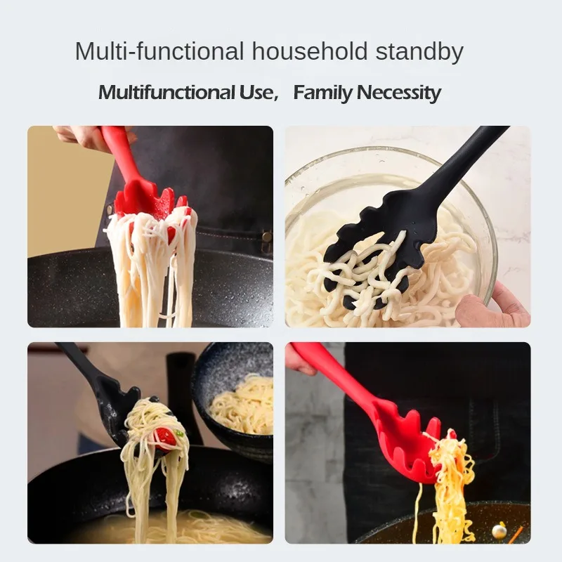 Heat Resistant Silicone Pasta Spoon Kitchen Tong Powder Claw Food Grade Noodle Spoon Cooking Utensils Accessories