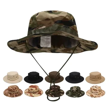 Cappello Boonie mimetico Cappelli a secchiello tattici Cappello estivo Panama Caccia Escursionismo Cappellini da sole mimetici all'aperto da uomo
