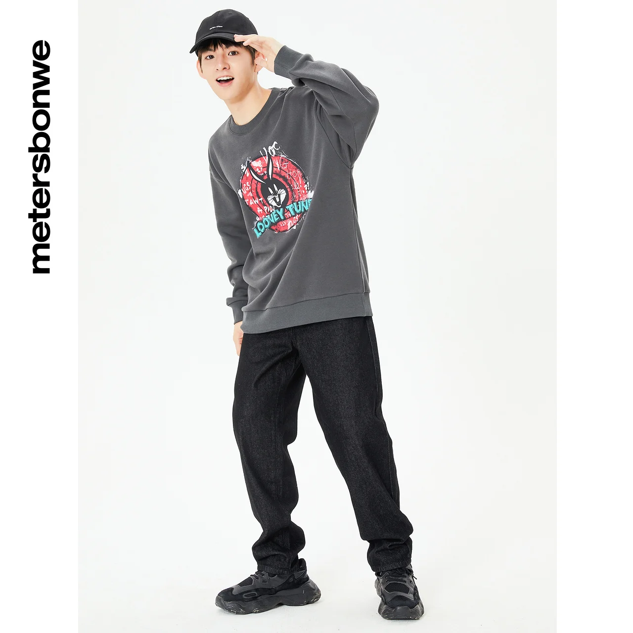 Metersbonwe Harem Jeans Men Autumn Basic Denim Pants Classic Washed Trousers Male Black Light Blue Simple Design Trousers Brand