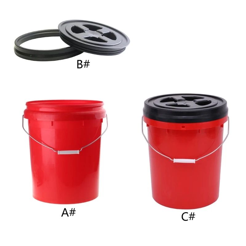 Car Wash Bucket Seat-Mounted Car Cleaning Bucket with/without Lid Movable Wash for Washing