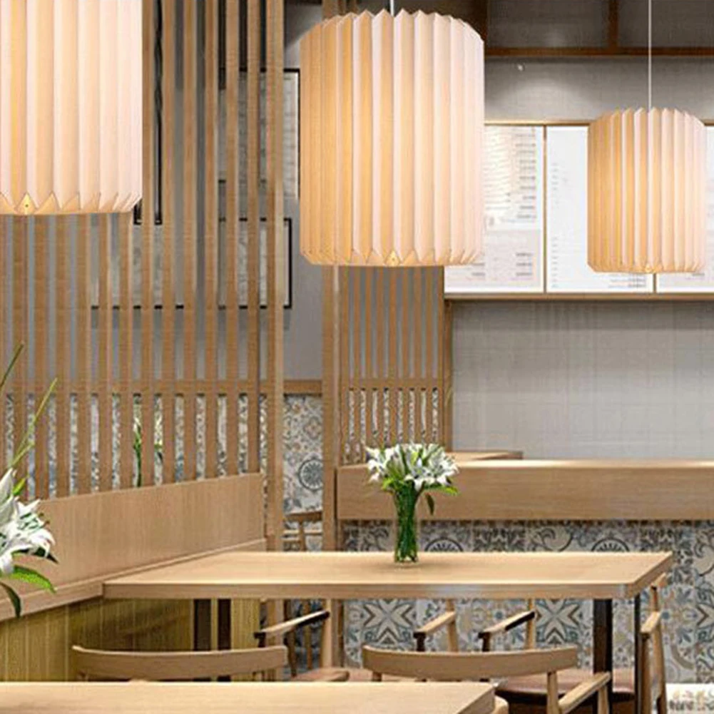 New Handmade White Paper Origami Lantern Shade Pendant Light Cord Fixture Nordic Creative Art Decoration Suspension Lamp Bedroom
