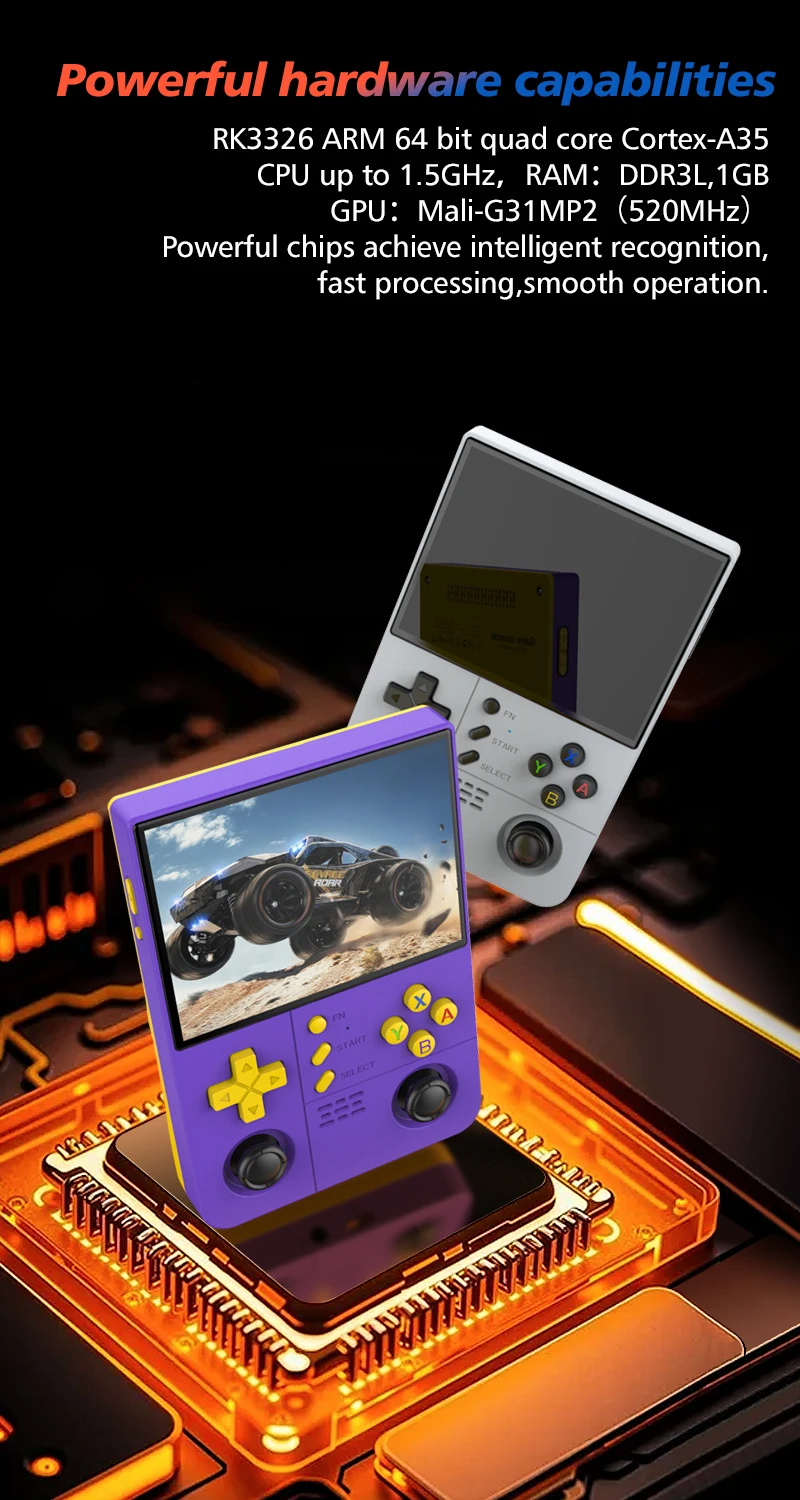 NEW R40xx Pro Max Gaming Console - 4.2" IPS Screen + Dual Joystick | Built-in Wi-Fi Portable Video Player (Solid Color)