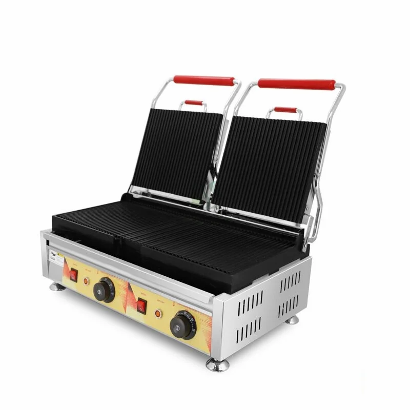 Panini Press Machine Double Plates Stainless Steel Sandwich Panini Grill Machine Panini Breakfast Machine  Sandwich Maker 4