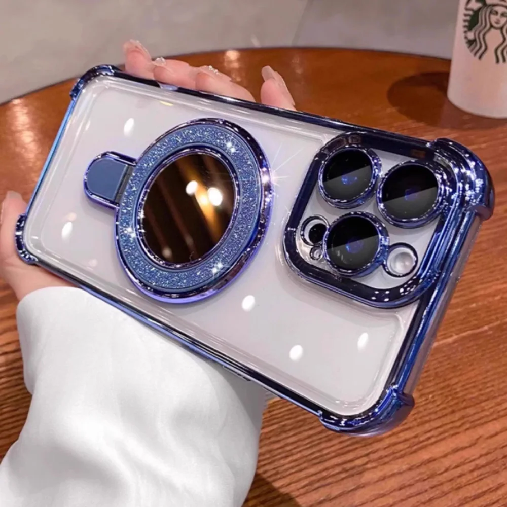 Shockproof Mirror Magnetic Bracket Stand Case Cover