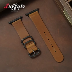 Premium Crazy Horse Genuine Leather Watch Band - Timeless Style and Durability - 42 44 45 49 S10 - 46MM (Light Brown)