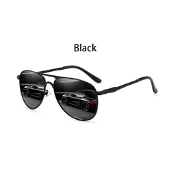 Premium Oversized Metal Aviator Sunglasses - Unisex Fashion Eyewear (Black)