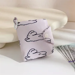 Chic Korean Floral Mini Wallet with Multi Pockets and Hook - Stylish Coin Purse & Card Holder (Beige Rabbit)