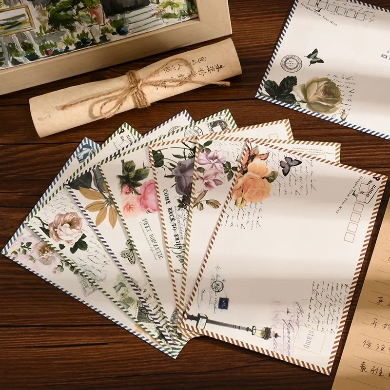 European Style Envelopes Vintage Paper Envelopes Letters Korean Stationery Wedding Party Invitation Cards Cover 8pcs/set kraft paper envelopes mailing envelopes