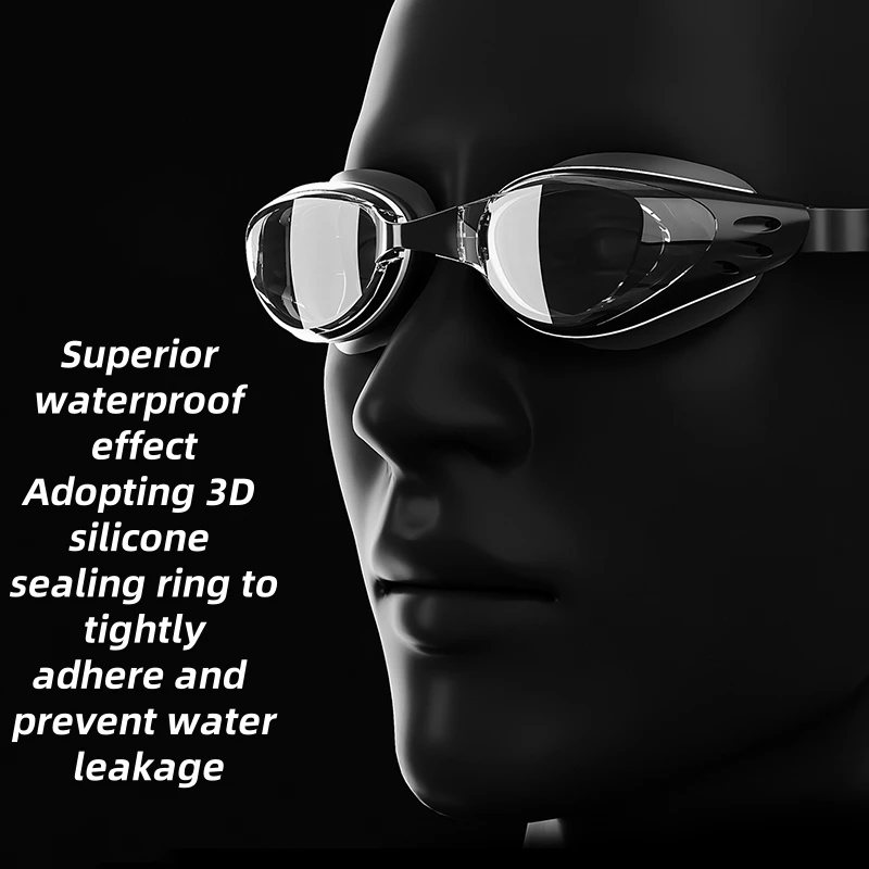 New adult swimming goggles with anti fog waterproof UV resistant high-definition transparent design one size fits all adjustable