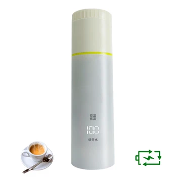 여행용 전기 주전자 충전식 빠른 끓는 물 스마트 히팅 컵, 무선 및 12V-24V 자동차 사용 전기 커피 머그잔