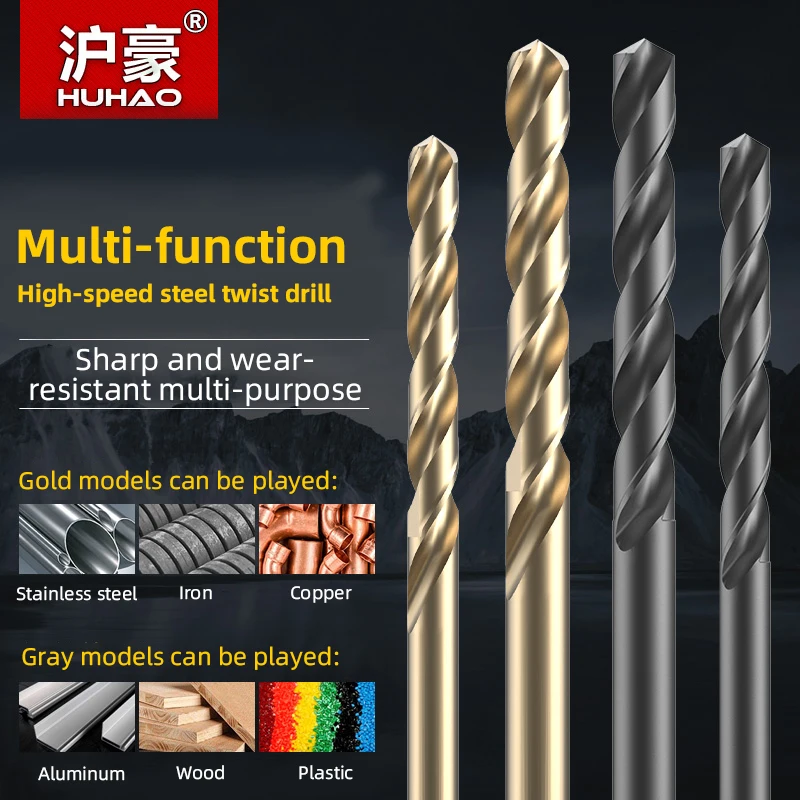 

HUHAO 13/19 Pc HSS Drill Bit M35 Cobalt Twist Drill Bits Drilling Aluminum Stainless Steel Wood Metal With Barrel Box Packaging