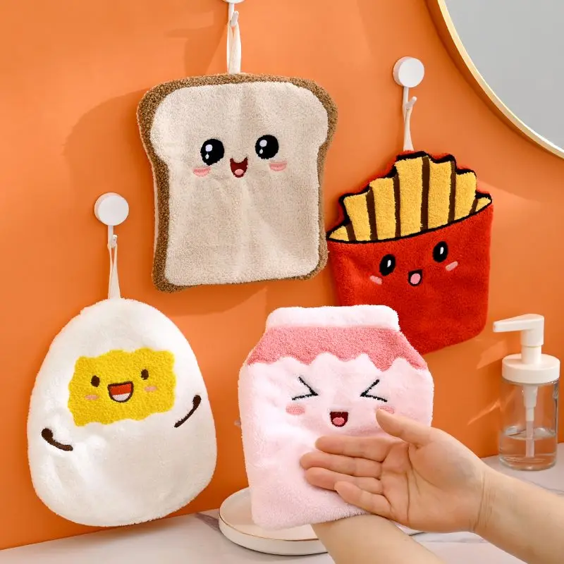 French Fries Bread Cute Cartoon Towel Hanging Kitchen Hand-drying