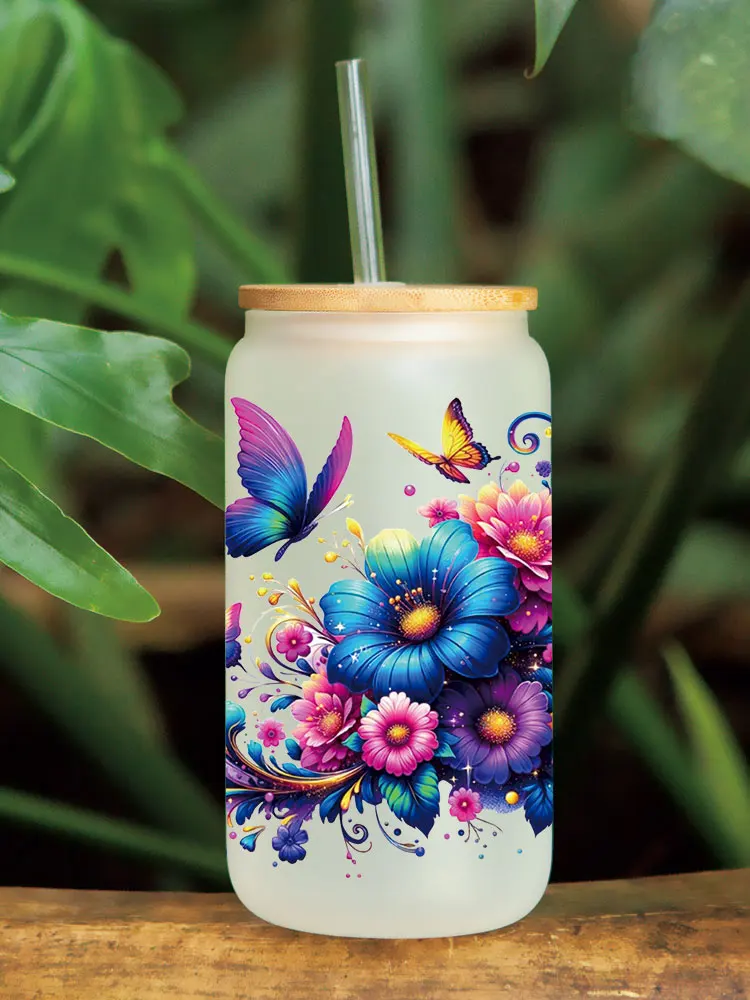 UV DTF Transfer Sticker butterfly Bows For The 16oz Libbey Glasses Wraps Bottles Cup Can DIY Waterproof Decals D19634
