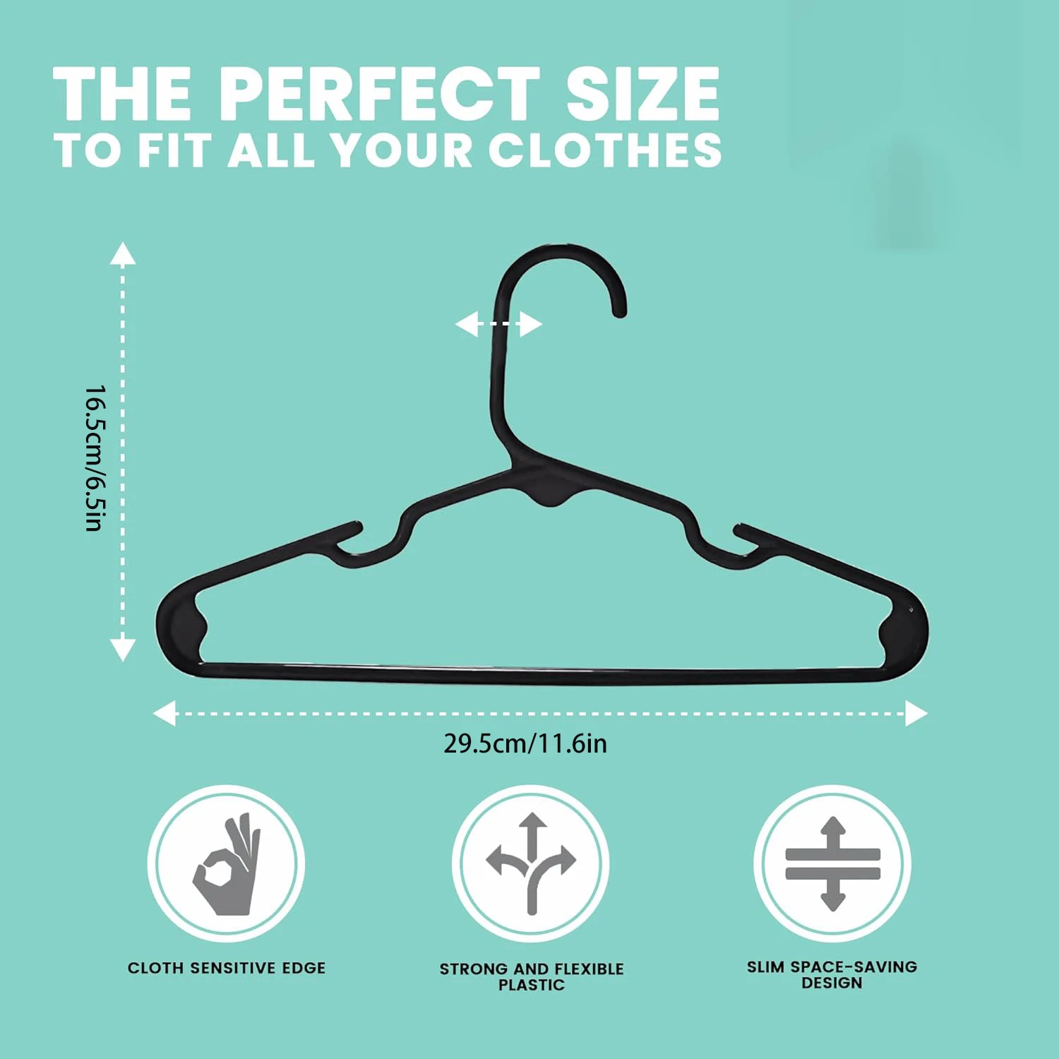 Set of 20 - Children's Plastic Hangers,Baby Hangers - For Boys and Girls Wardrobe, Clothing, Pants, Coat 2